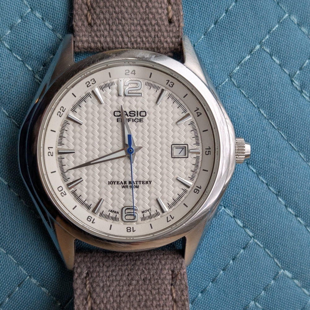 Casio Edifice - "Grand Casio" Silver and White Men's Watch